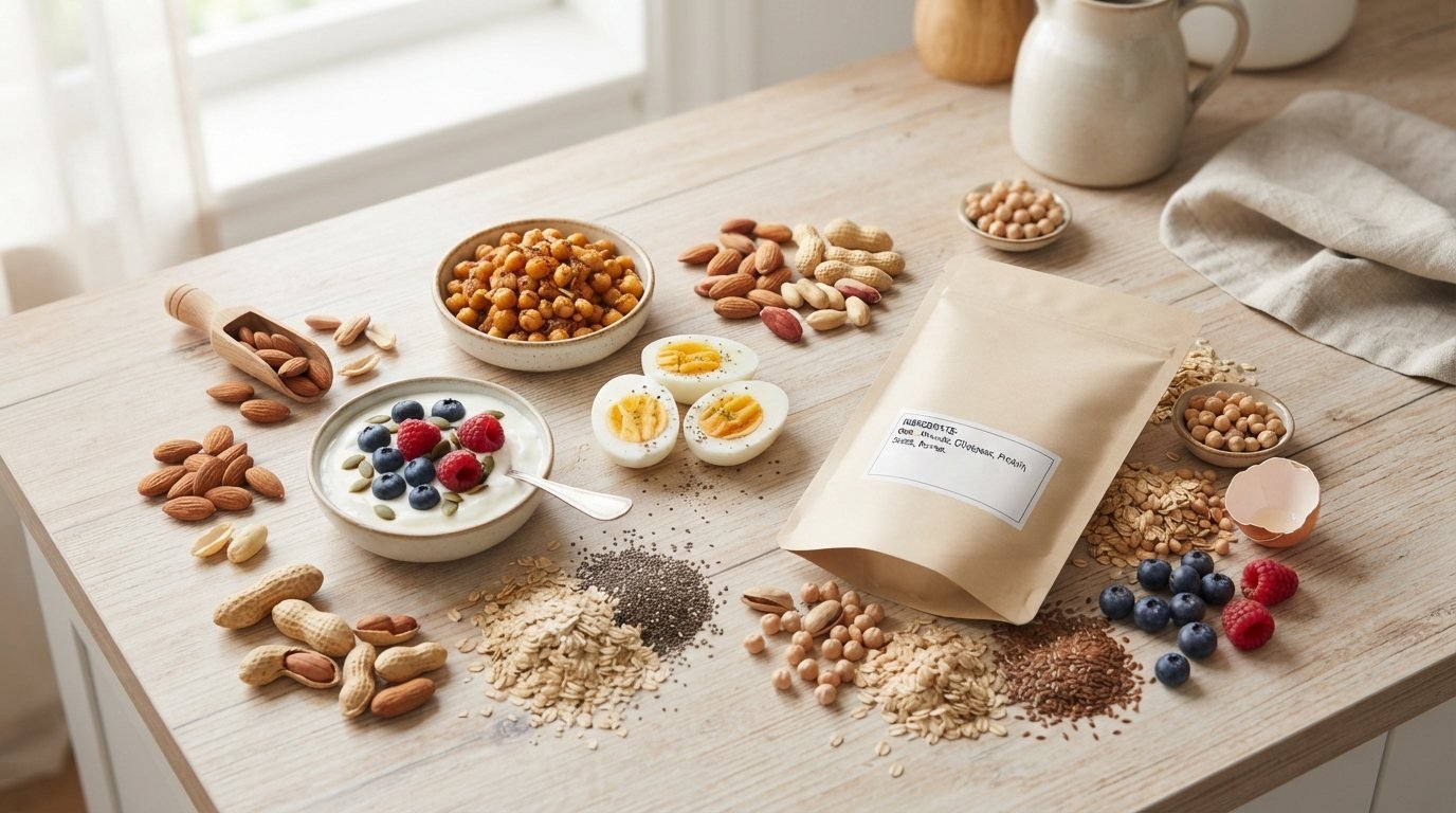 Food illustration for 20 High-Protein Vegetarian Snacks for Everyday Eating