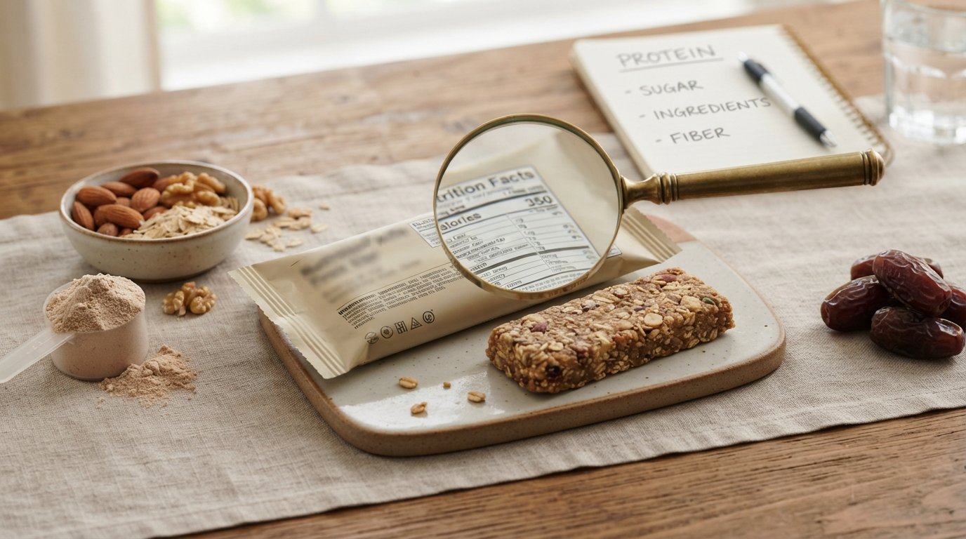 Protein snack photography illustrating beef jerky vs protein bars: protein, portability and ingredients compared