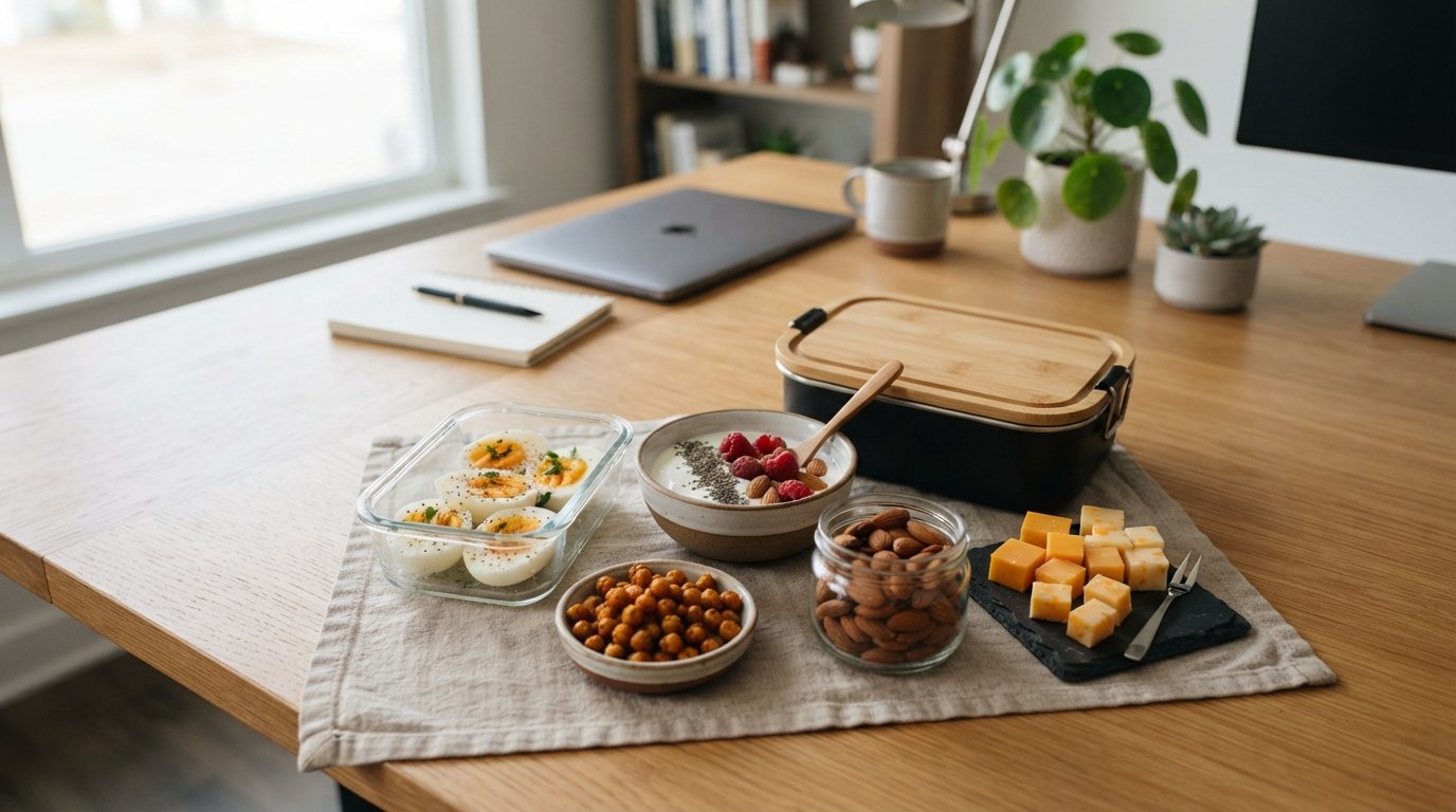 Protein snack photography illustrating crispy roasted chickpeas: high-protein snack flavor ideas