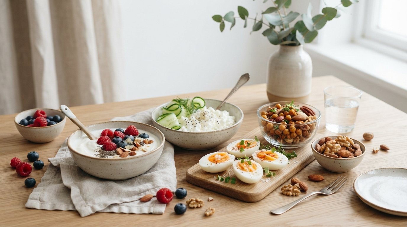 Protein snack photography illustrating high-protein energy bites without protein powder