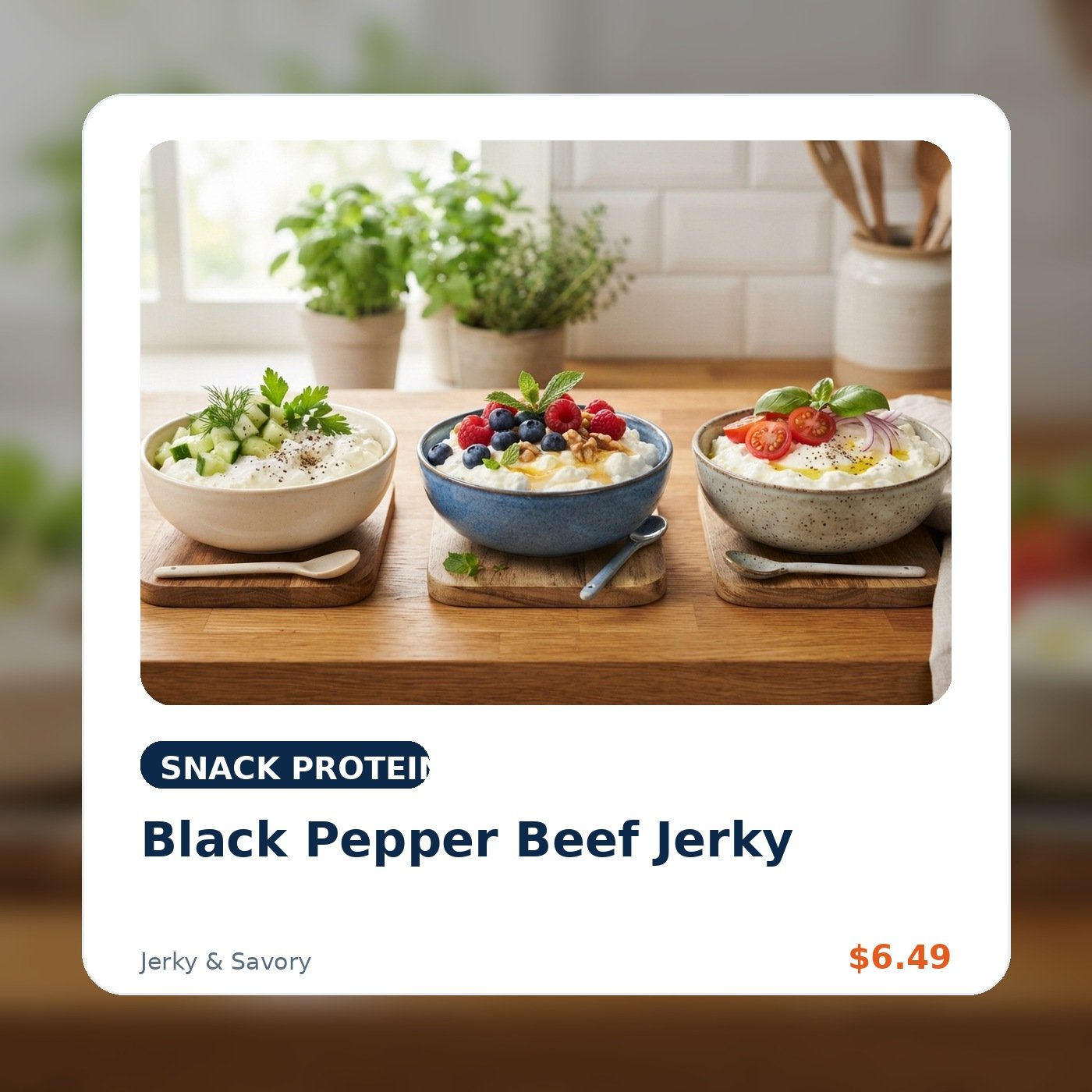 Black Pepper Beef Jerky product concept image