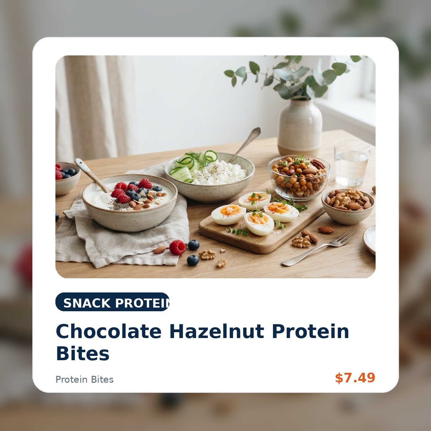 Chocolate Hazelnut Protein Bites product concept image