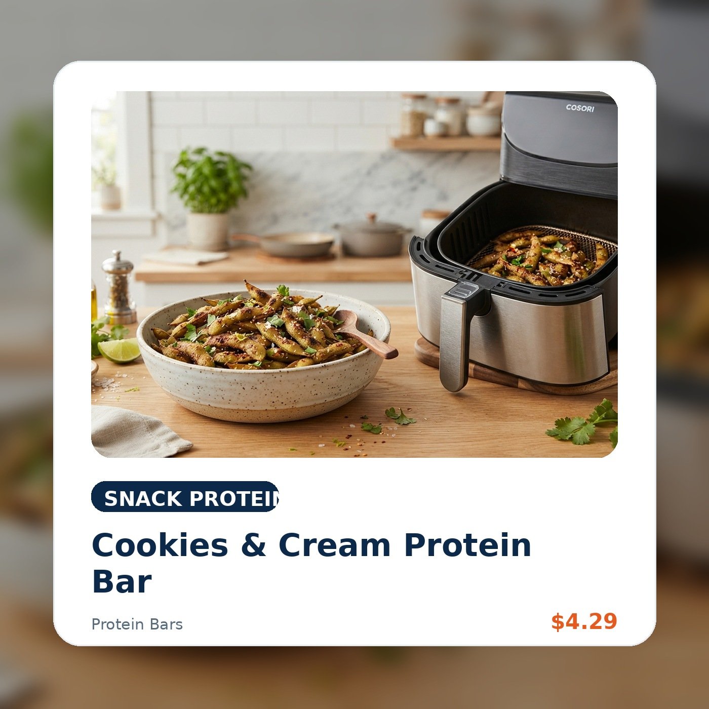 Cookies & Cream Protein Bar product concept image