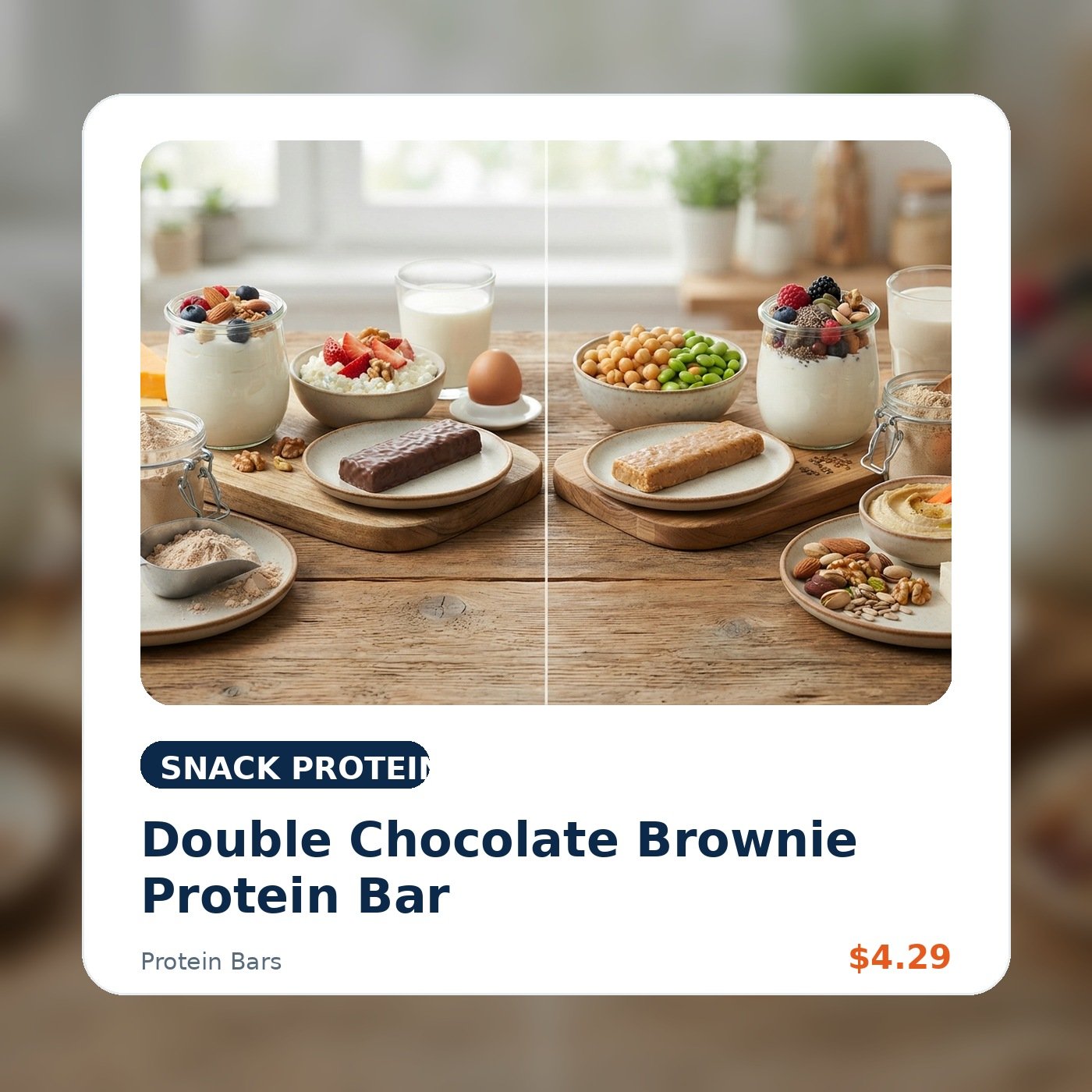 Double Chocolate Brownie Protein Bar product concept image