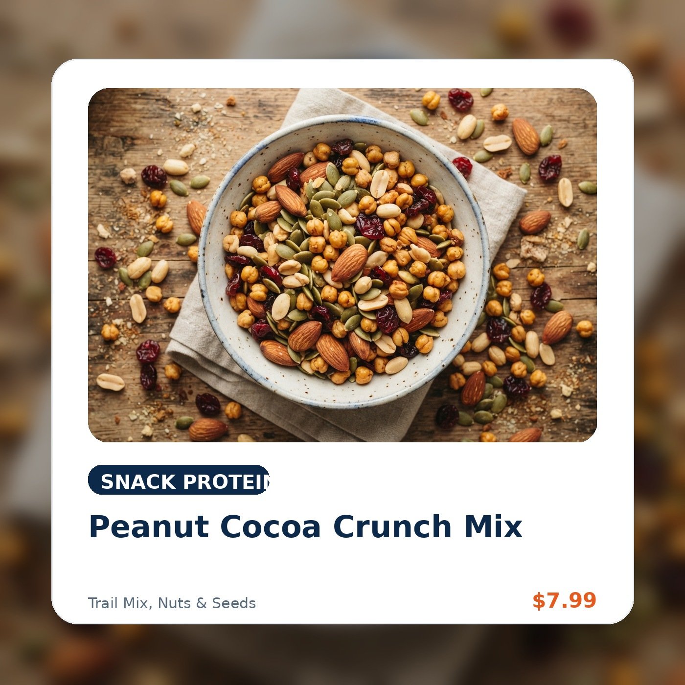 Peanut Cocoa Crunch Mix product concept image