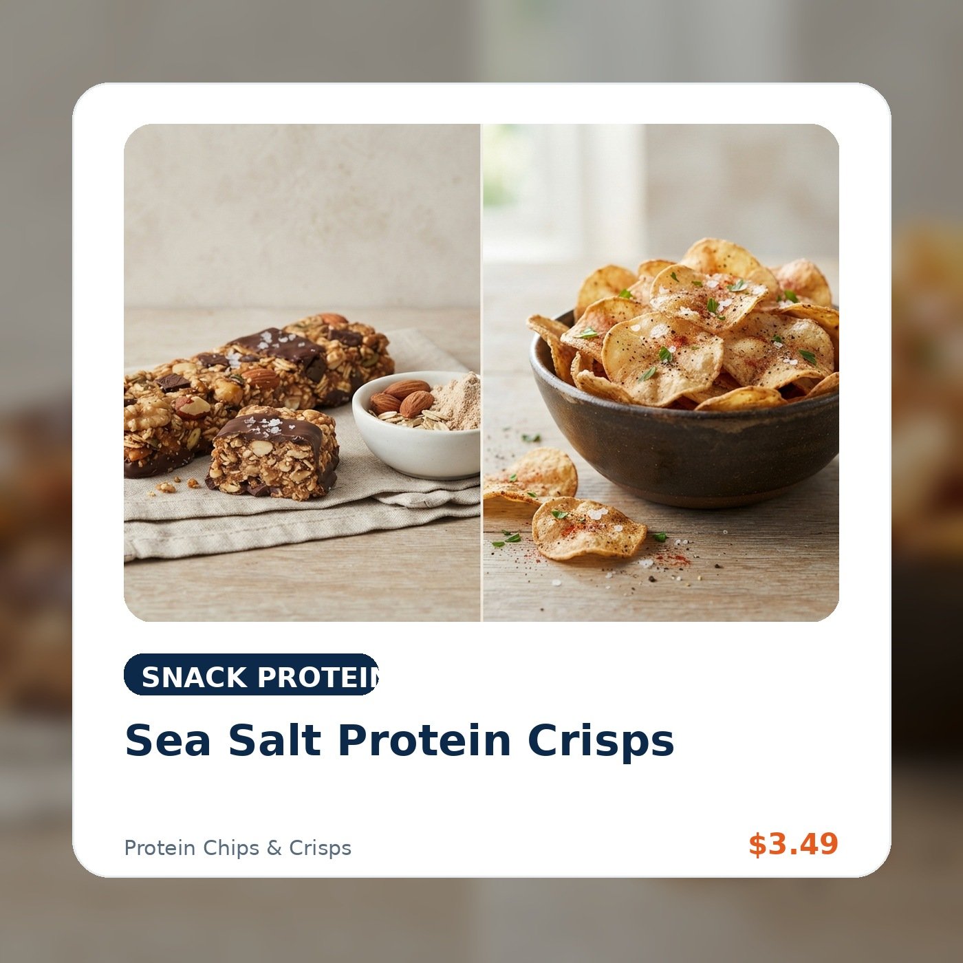 Sea Salt Protein Crisps product concept image