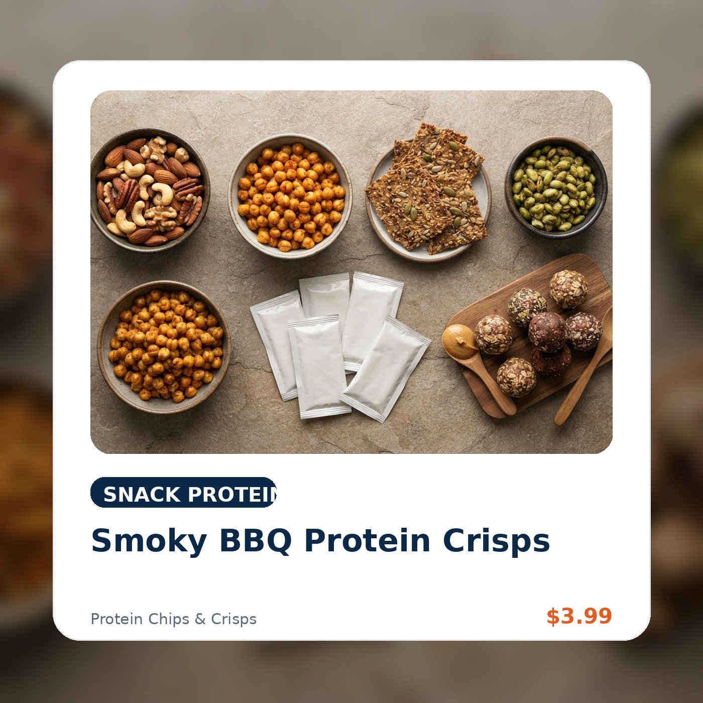 Smoky BBQ Protein Crisps product concept image