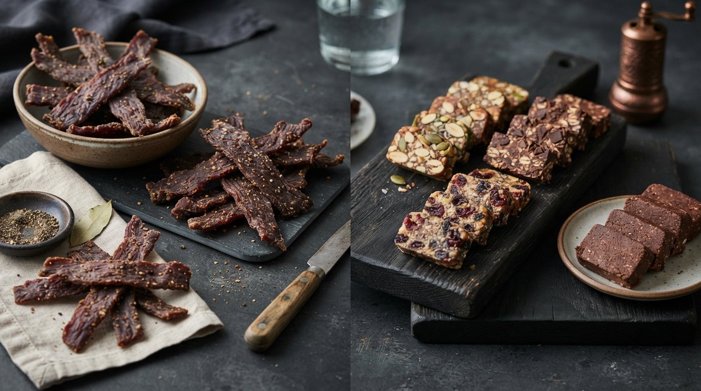 Protein snack photography illustrating protein snacks with less added sugar: what to look for on the label